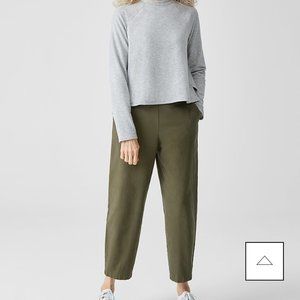 EUC! Eileen Fisher Organic Cotton Crops, Olive, 1x